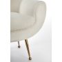 VINSTRA fauteuil bouclé (lus) 79x76x79cm crème met goud poten