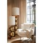 VINSTRA fauteuil bouclé (lus) 79x76x79cm crème met goud poten