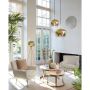 VINSTRA fauteuil bouclé (lus) 79x76x79cm crème met goud poten