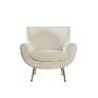 VINSTRA fauteuil bouclé (lus) 79x76x79cm crème met goud poten
