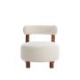 FERENTINO acaciahout fauteuil bouclé (lus) Ø74cm crème