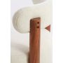 FERENTINO acaciahout fauteuil bouclé (lus) Ø74cm crème