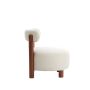 FERENTINO acaciahout fauteuil bouclé (lus) Ø74cm crème