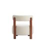 FERENTINO acaciahout fauteuil bouclé (lus) Ø74cm crème