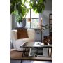SENJA fauteuil bouclé (lus) 89x85x74cm wit met zwart draaivoet