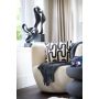 SENJA fauteuil bouclé (lus) 89x85x74cm wit met zwart draaivoet