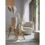 SENJA fauteuil bouclé (lus) 89x85x74cm wit met zwart draaivoet