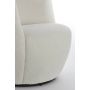SENJA fauteuil bouclé (lus) 89x85x74cm wit met zwart draaivoet