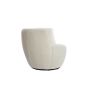 SENJA fauteuil bouclé (lus) 89x85x74cm wit met zwart draaivoet