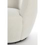SENJA fauteuil bouclé (lus) 89x85x74cm wit met zwart draaivoet