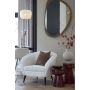 ALMOND fauteuil bouclé (lus) 91x71x77cm crème met houten zwart poten