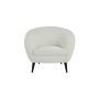 ALMOND fauteuil bouclé (lus) 91x71x77cm crème met houten zwart poten