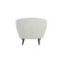 ALMOND fauteuil bouclé (lus) 91x71x77cm crème met houten zwart poten