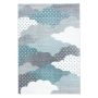 Bambi Wolken kinderkamer vloerkleed laagpolig rechthoek 200x290cm blauw