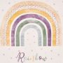 Play Regenboog antislip kindervloerkleed rechthoek 100x150cm crème