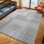 Art vloerkleed hoogpolig rechthoek 280x370cm zilver