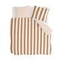 Classic Stripe dekbedovertrek 200x200cm cognac