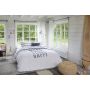 Happy Wake Up dekbedovertrek 200x220cm wit/blauw