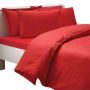 Basic saten 2-persoons dekbedovertrekset 200x220cm rood