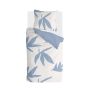 Simple Leaves dekbedovertrek 140x220cm gebroken wit/jeans blauw