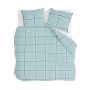Soft Squares dekbedovertrek 200x220cm blauw