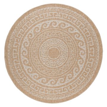 Comilla Rishi buitenkleed rond Ø 120cm jute beige