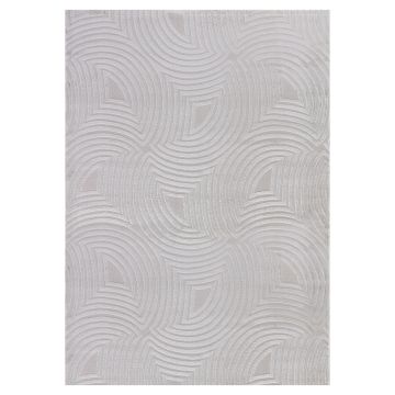 Sahara Nevra vloerkleed laagpolig rechthoek 280x370cm zilver