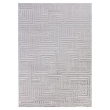 Sahara Zelora vloerkleed laagpolig rechthoek 140x200cm zilver