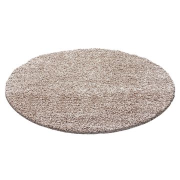 Life Shaggy vloerkleed hoogpolig rond Ø 160cm beige