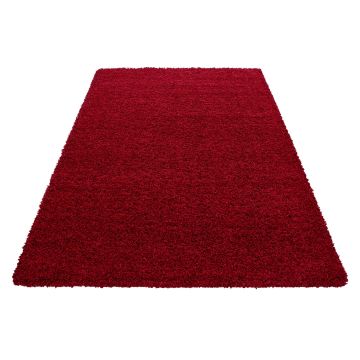Life Shaggy vloerkleed hoogpolig rechthoek 80x150cm rood