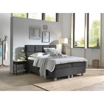 Grande opbergboxspring 180x200cm antraciet met NASA topdekmatras