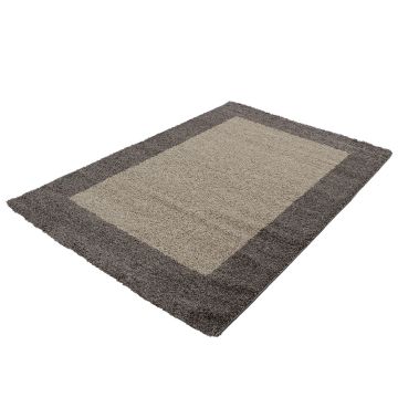 Life Shaggy Schaduw vloerkleed hoogpolig rechthoek 80x150cm taupe
