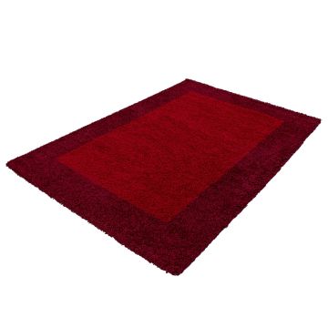 Life Shaggy Schaduw vloerkleed hoogpolig rechthoek 80x150cm rood