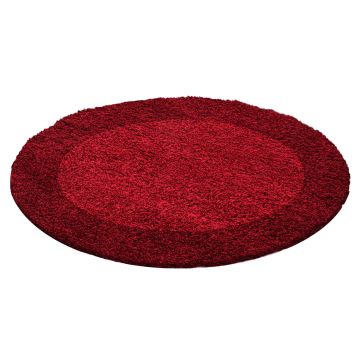 Life Shaggy Schaduw vloerkleed hoogpolig rond Ø 160cm rood