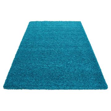 Dream Shaggy vloerkleed hoogpolig rechthoek 60x110cm turquoise