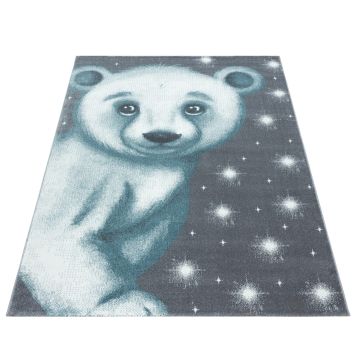 Bambi Ijsbeer kinderkamer vloerkleed laagpolig rechthoek 120x170cm blauw