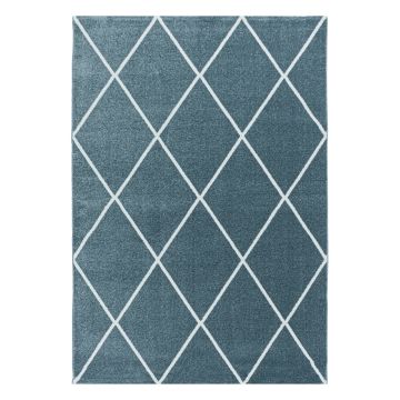 Rio Diago vloerkleed hoogpolig rechthoek 80x150cm blauw