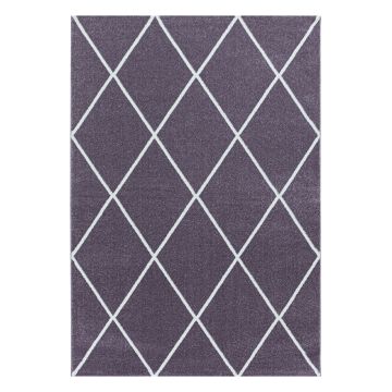 Rio Diago vloerkleed hoogpolig loper 80x250cm lila