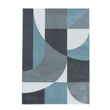 Efor Elips vloerkleed laagpolig rechthoek 240x340cm blauw