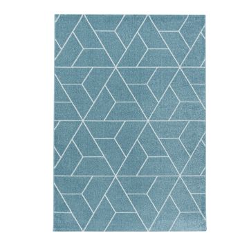 Efor Korz vloerkleed laagpolig rechthoek 240x340cm blauw
