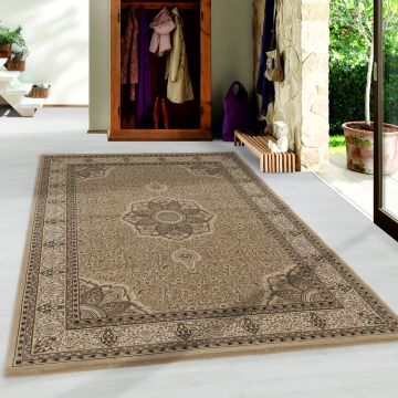 Kashmir Indi vloerkleed laagpolig rechthoek 200x290cm beige