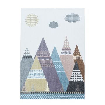 Lucky Bergen baby kinderkamer vloerkleed laagpolig rechthoek 200x290cm multikleur