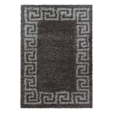 Hera Shaggy vloerkleed hoogpolig rechthoek 140x200cm taupe