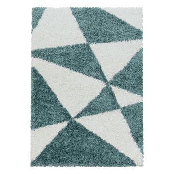 Tango Shaggy vloerkleed hoogpolig rechthoek 240x340cm blauw