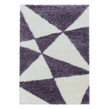Tango Shaggy vloerkleed hoogpolig rechthoek 120x170cm lila