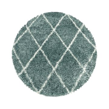Alvor Shaggy vloerkleed hoogpolig rond Ø 200cm blauw