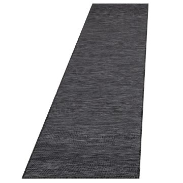 Mambo buitenkleed platgeweven loper 80x250cm zwart