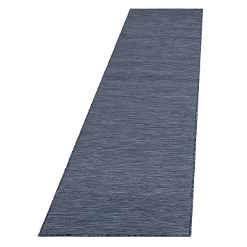 Mambo buitenkleed platgeweven loper 80x250cm blauw