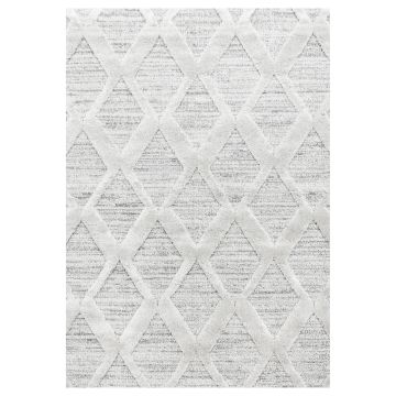 Pisa Rhombus vloerkleed hoogpolig rechthoek 280x370cm grijs