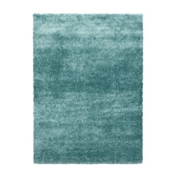Brilliant Shaggy vloerkleed hoogpolig rechthoek 280x370cm aqua blauw